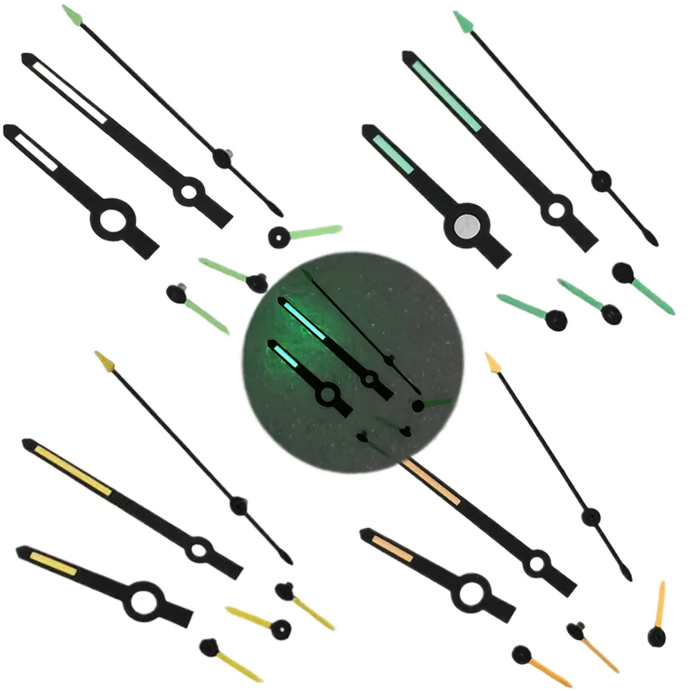 

6 Pins Black Green/Black Yellow/Black Orange Watch Pointers for VK63 Movement Quartz Watch Hands Accessories