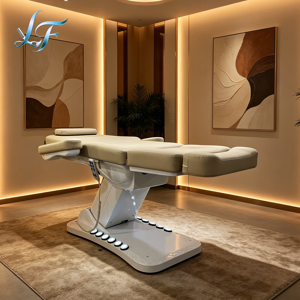 Sillón de Examen Reclinable Eléctrico Negro de 3 Motores, Estético, para Tatuajes, Spa, Masajes, Cosmética y Belleza Facial