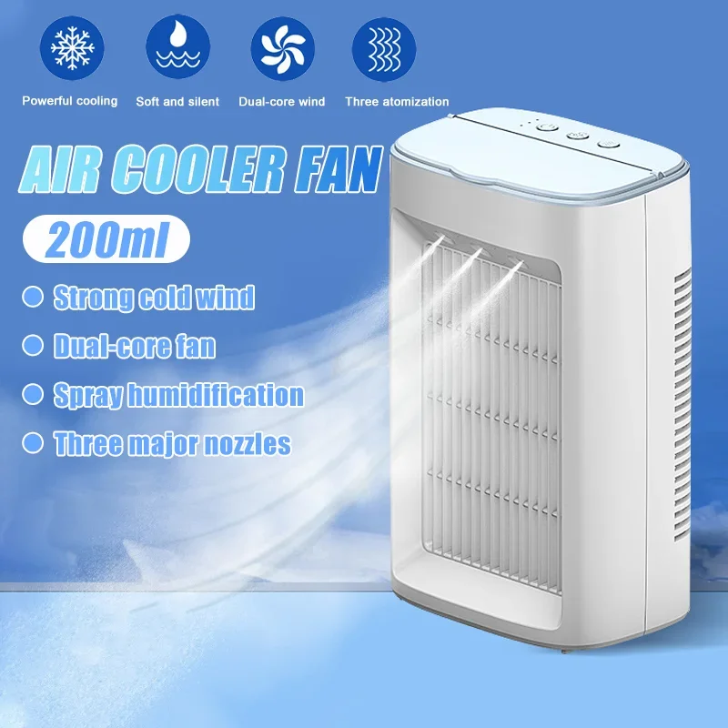 3 in 1 Portable Air Cooler Fan Mini USB Air Conditioner Desktop Air Cooling Fan Humidifier Purifier For Office Bedroom