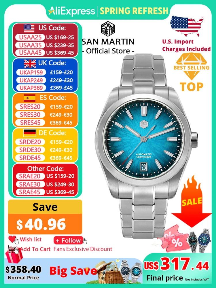

San Martin 36mm 39mm 42mm SN0144 JianZhan Gada Watch Miyota 9015 Original Design Chinese Dress Men Automatic Mechanical Watches