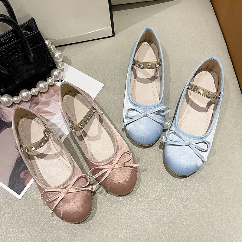 Pink Vintage Flats Pearl Button Square Toe Mary Janes Fashion Casual Shoes Women Comfort Loafers Shoes for Work Leather Flats