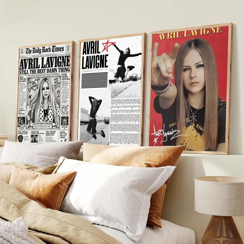Singer A-Avril L-L-Lavigne Poster Minimalist Art Print Waterproof Poster for Home Office Bedroom Decor Aesthetic Gift