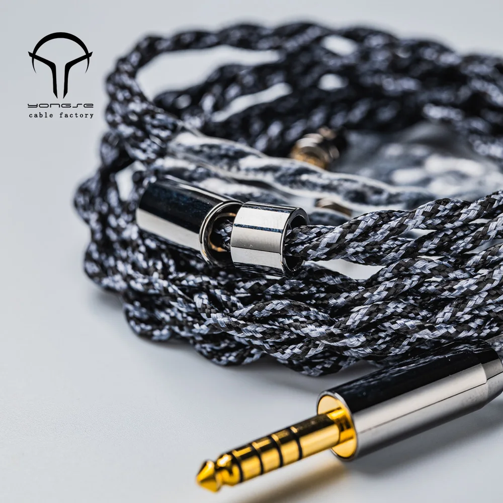 Yongse Venom New Arrival High Purity 4 Strand 6N Silver-plated Crystal Copper Earphones Upgrade Cable