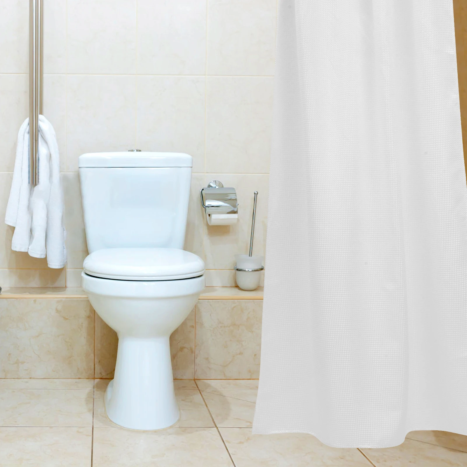 

Waterproof Shower Curtain Bath Plain Color Thicken Bathroom Curtains All Polyester Washable
