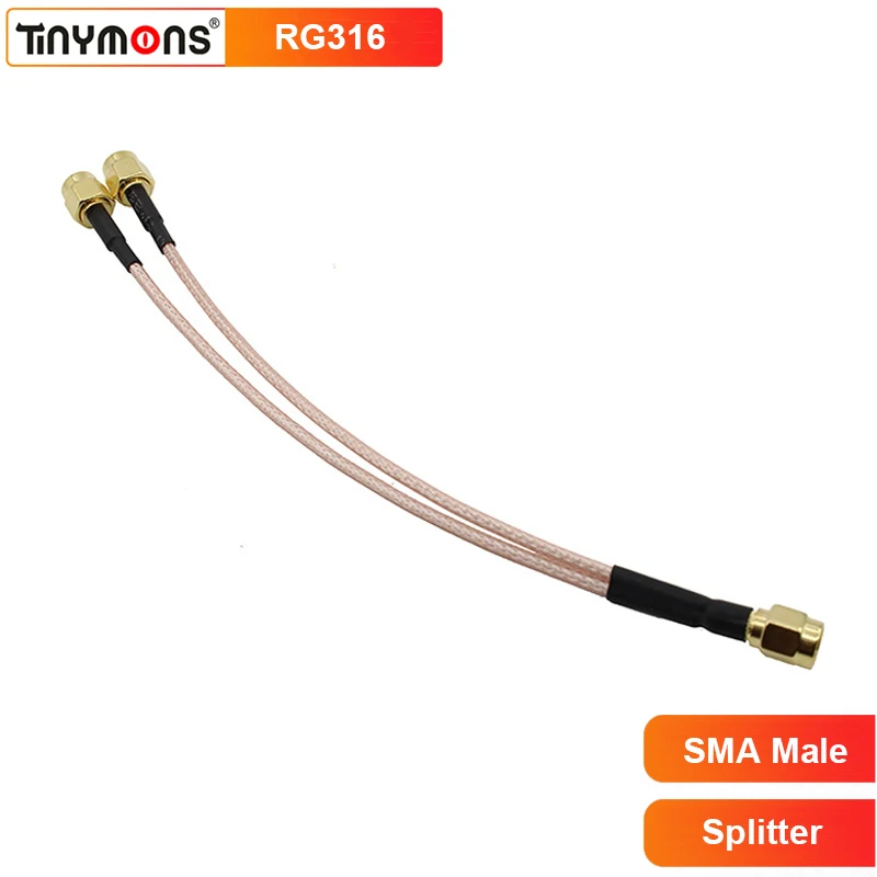 1PC SMA Male to 2 SMA Male Dual SMA Y Type Splitter 15CM RF Coax Coaxial RG316 Cable for 3G 4G Wifi Router Antenna