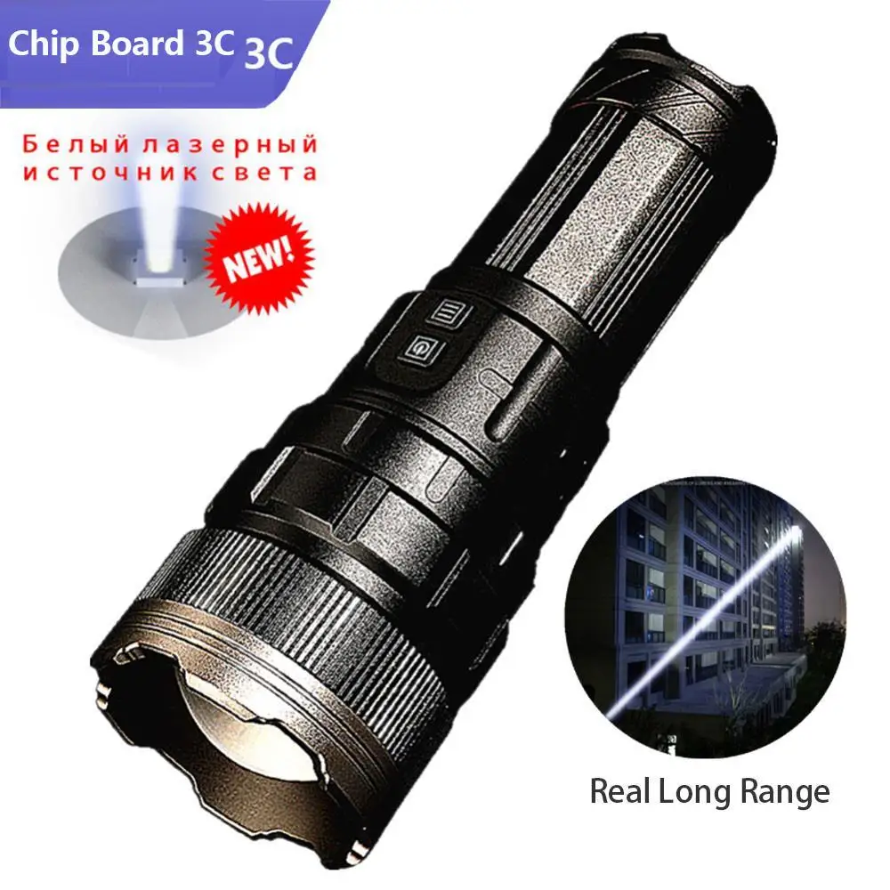 

Super Bright High Power Long Range Flashlight Type-C USB Charging 2000M All-aluminum Body Torch Rotating Focusing