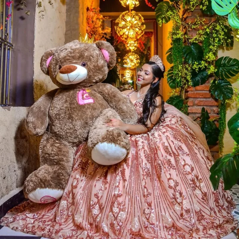 

Customized Shiny orange Quinceanera Dresses Off the Shoulder Sequin applique Tull Long tail Vestido 15 Quinceanera
