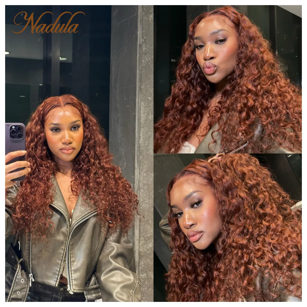 Nadula Hair 13x4 Lace Frontal Reddish Brown Water Wave Wig Real Ear To Ear Lace Frontal Pre-Everything Wig 150% Density PrePluck