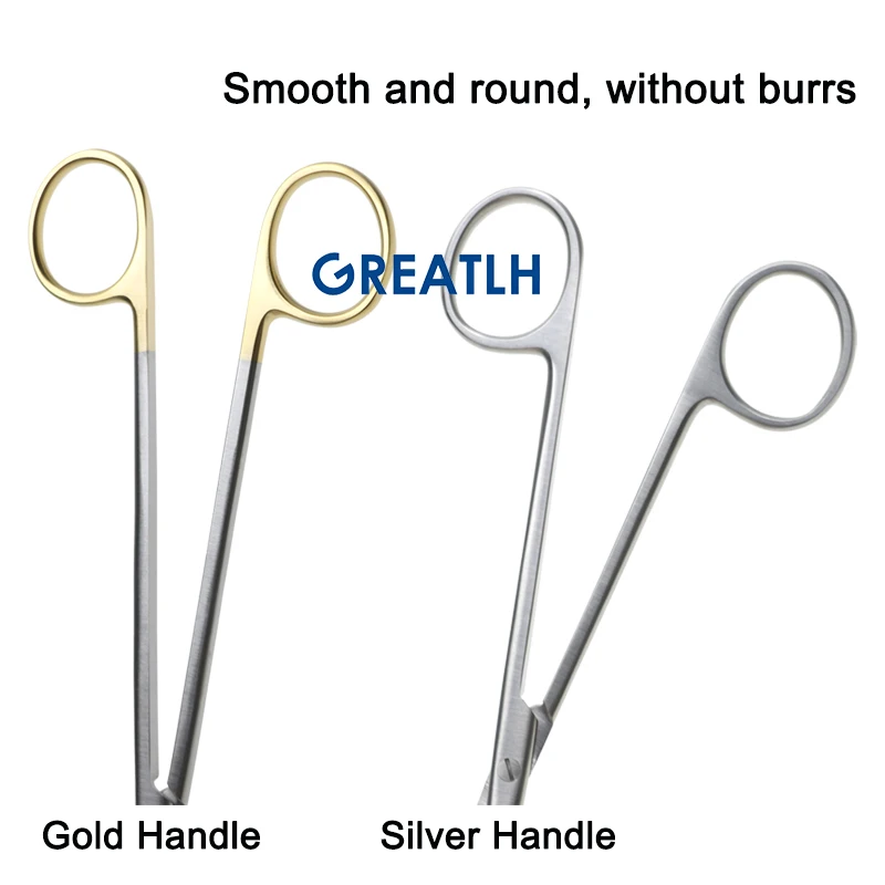 GREATLH 140-220mm Gold Handle Scissors Cutting Tonsil Non-damaged Vocal Cord Cutter Scissors Medical Pet Veterinary Instrument - Image 4