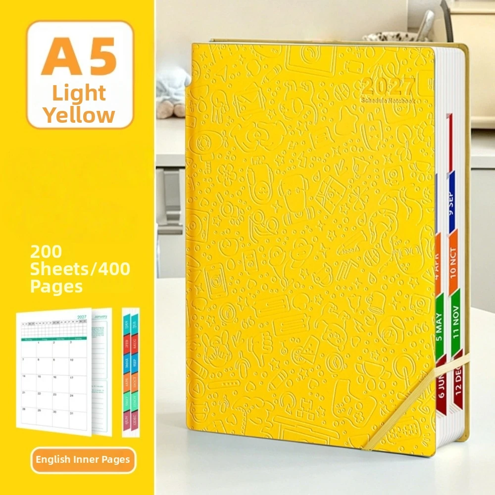 A5 2027 Schedule Book Funny Cartoon Calendar Notebook Agenda Planner Notebook Thick Paper Convenient Time Management Planner