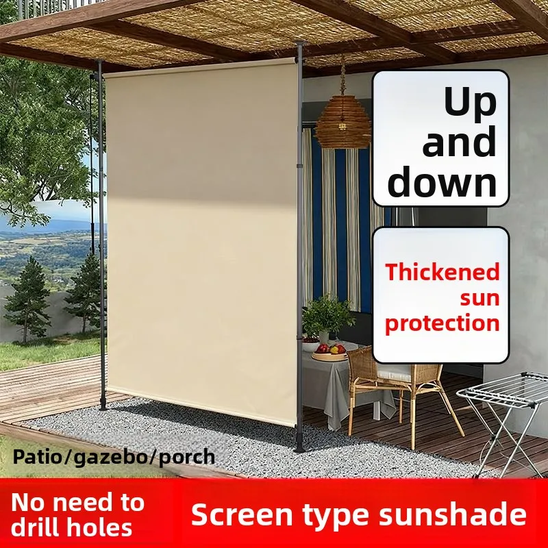 No punching sunshade, screen curtain, thickened sunscreen, up and down lift terrace outdoor  curtain