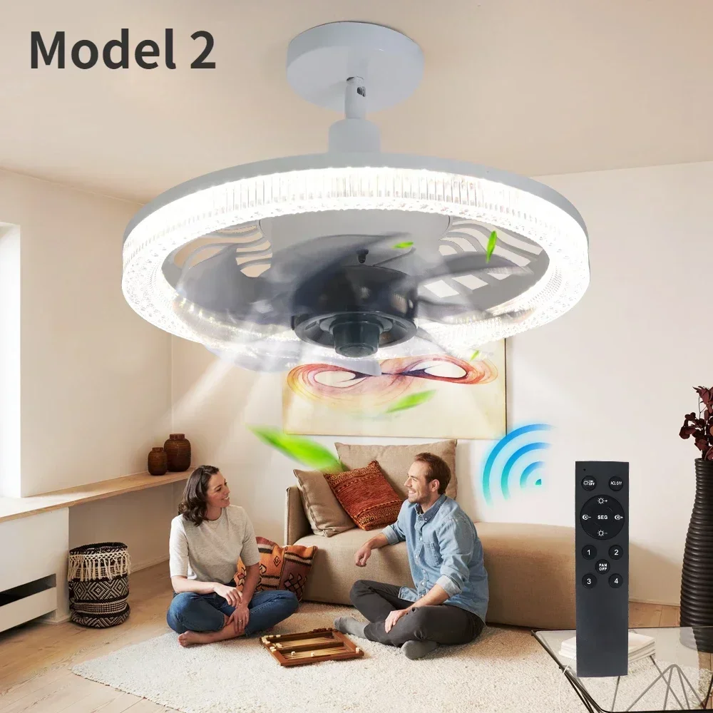 Smart Ceiling Fan Fans With Lights Remote Control Bedroom Decor Ventilator Lamp Three Blades Retractable Silent