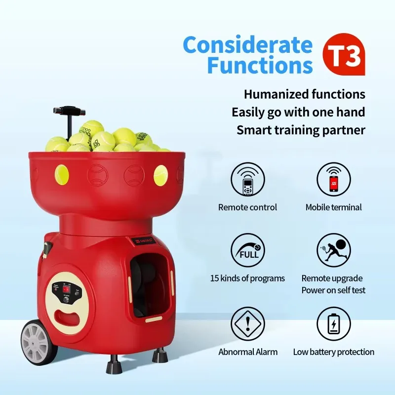 Factory Direct APP Controlled Economical Tennis Trainer Robot T3 Training Machine