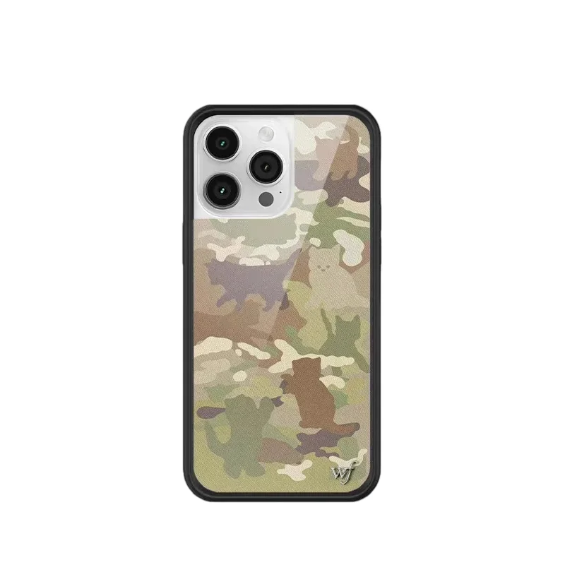 Etui na telefon w stylu dzikich kwiatów, z kamuflażem i ukrytą sylwetką kota, do iPhone 11 17 18 12 13 14 15 16 Pro Max Plus, modny pokrowiec z motywem kociaka. — zdjęcie produktu 6
