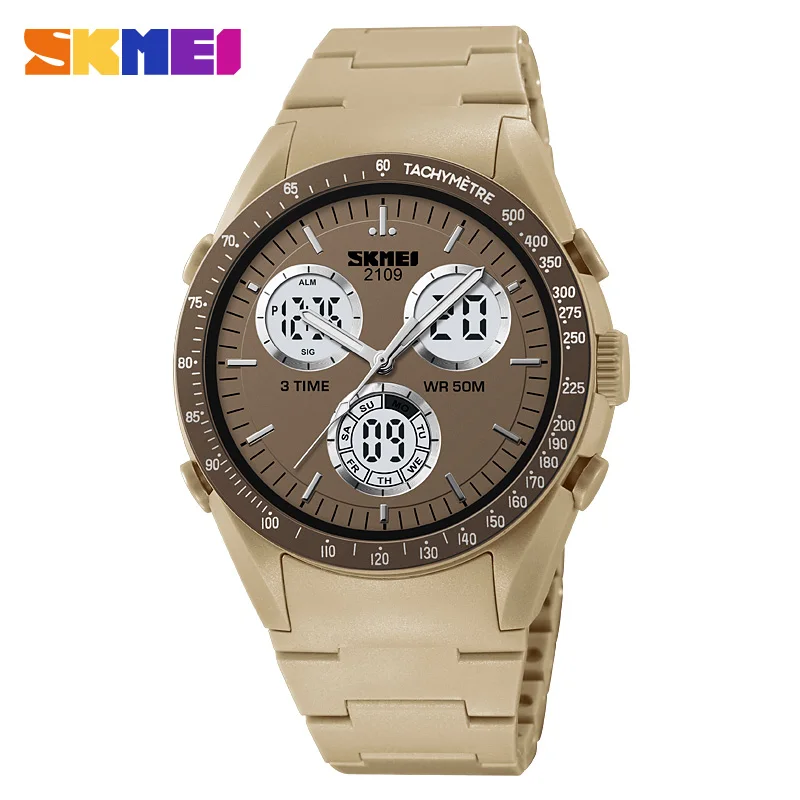 SKMEI Multifunctional 3 Time Military Camouflage Countdown Digital Wristwatch Sport Watches Mens 5Bar Waterproof Chrono Alarm