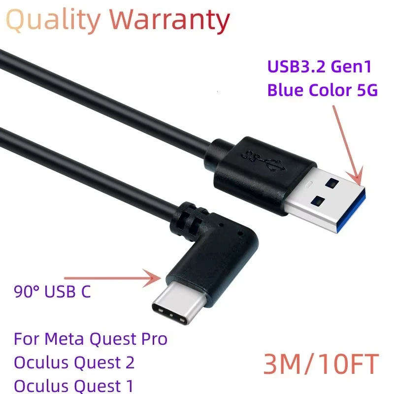 Type-C Kabel for Meta Quest 2 Quest3 Pro USB3.2 Gen1 USB C 3.0 3M
