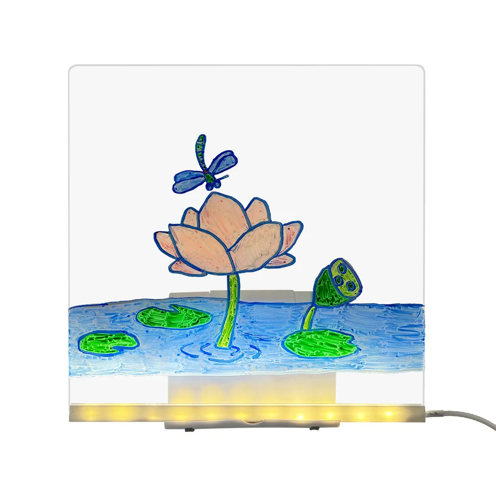 LED装飾ライト、クリエイティブライト、消せる手書きライト、子供用お絵かきボード、アクリル製お絵かきボード