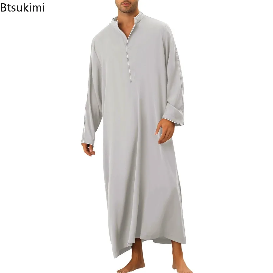

Muslim Islamic Clothing Men Jubba Thobe Arabic Loose Long Sleeve Abayas Pakistan Saudi Djellaba Men Dress Musulman Caftan Homme