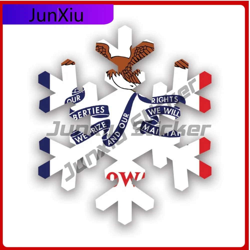 

Funny Iowa Snowflake Sticker Uv Protected Decalsia Snow Flake Snowboard Snowboarding Ski Sking Outdoors Winter Graphic