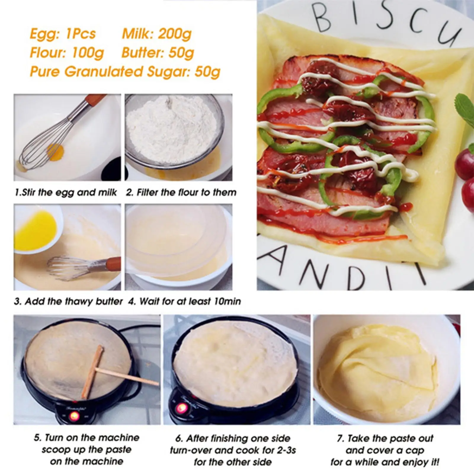 Wooden Pancake Fruit Rake Pancake Wooden Rake Pancake Stand Baking Household Tools Kitchen Kitchen Tools Accessories E6q8