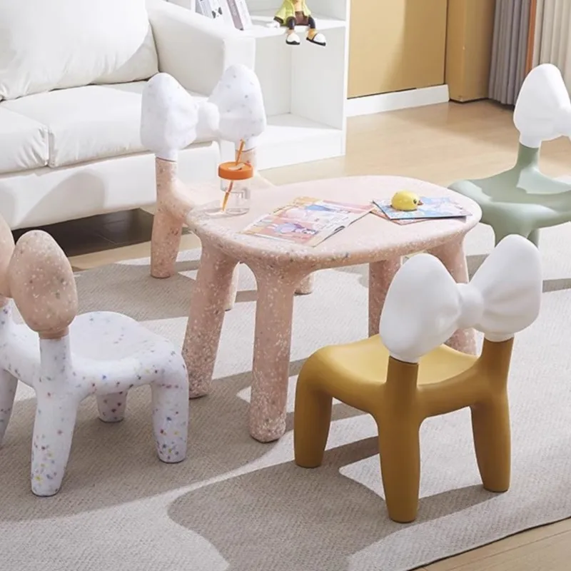 مومو القوس البراز المنزل الإبداعية الكرتون رياض الأطفال التعليم المبكر الأطفال مسند الظهر كرسي التعلم كرسي تغيير الأحذية البراز