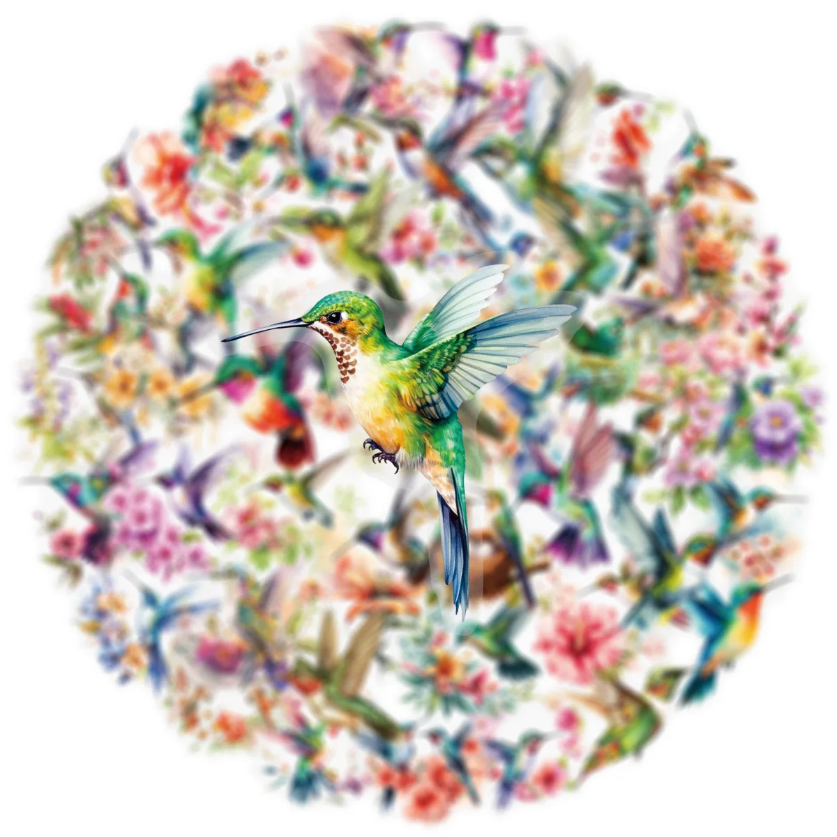 10/50 個ハチドリ漫画ステッカー面白い動物創造性落書き花装飾 DIY おもちゃラップトップギター車バイクデカール