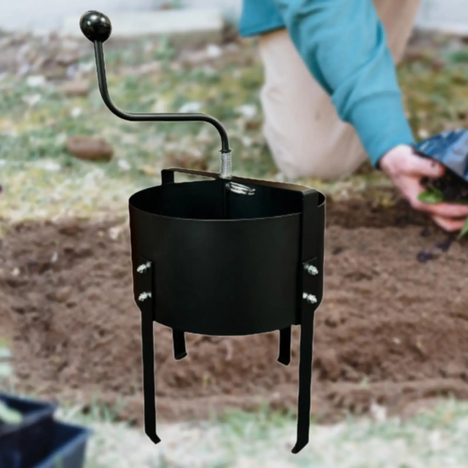 

Rotary Soil Sifting Tool Metal Frame Compost Sieve Multifunctional 22x16inch for Landscaper Garden Potting Sifting Mesh