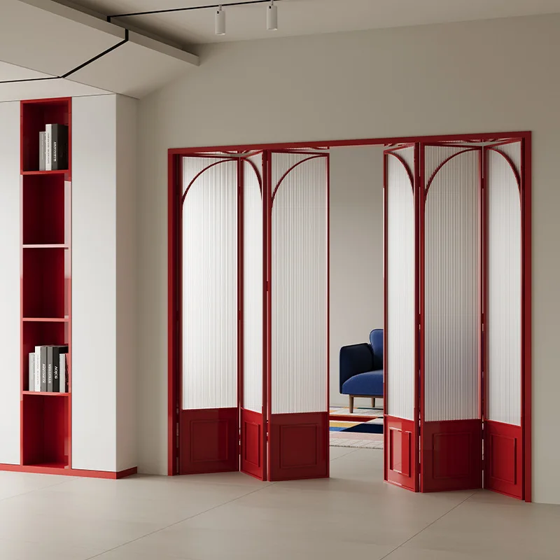 Drzwi składane salon balkon toaleta łazienka toaleta balkon aluminiowe drzwi składane w kolorze czerwonego złota