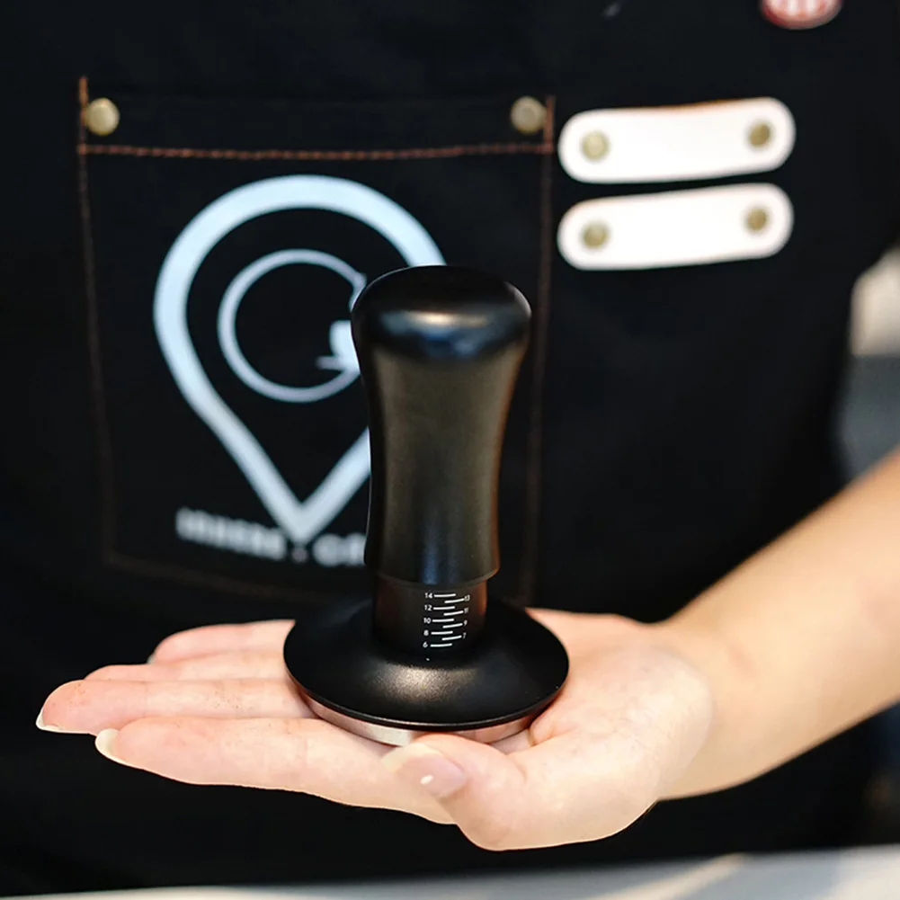 Anti Bias Design Coffee Tamper Stainless Steel Adjustable Depth No Pressure Digital Indicator Panel 51 53 58 5mm