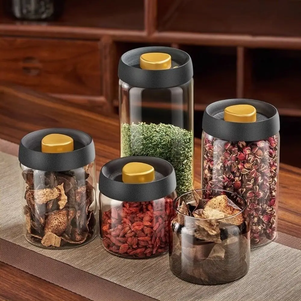

Manual Vacuum Sealed Food Storage Jar Glass Clear Coffee Bean Tank Moisture-Proof Household Air Extraction Airtight Container