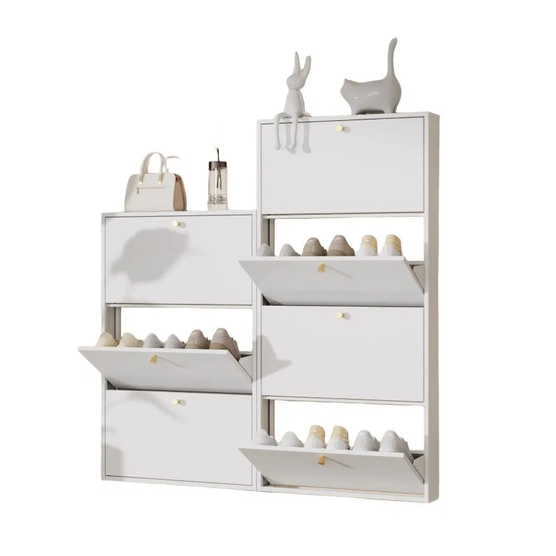 

Ultra-thin shoe cabinet, wrought iron household door, steel large-capacity entrance, simple metal dust-proof