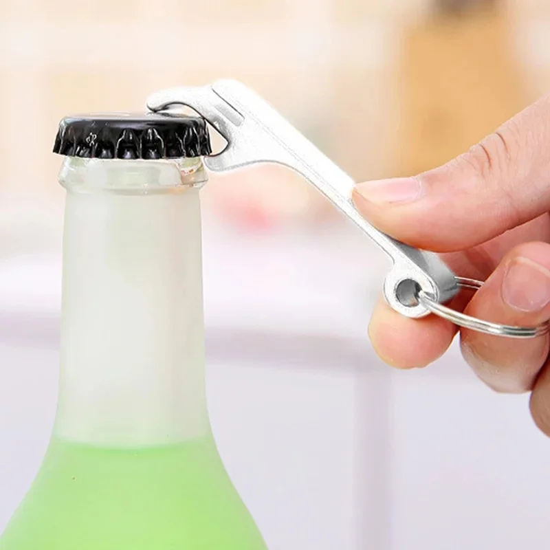 1-8pcs Creative Key Ring ​Keychain Bottle Openers Multifunctional Kitchen Canned Opener Aluminum Alloy Beer Opener Bar Corkscrew