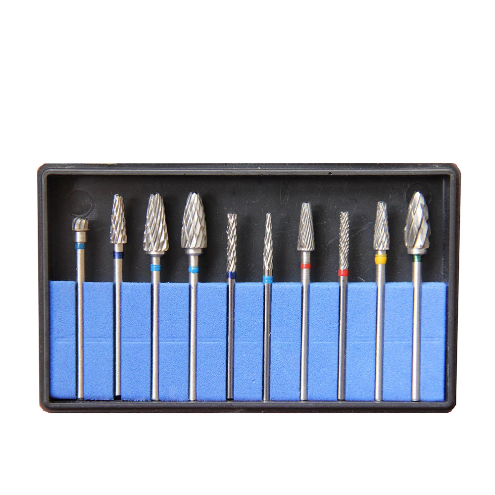 10 pcs/box Dental HP Tungsten Carbide Cutter KIT Dental Dentistry Burs Cutting Drills Tungsten Steel Dentist Lab Material Steel