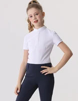 Camiseta ecuestre de manga corta de verano para niños, ropa ecuestre para niños, manga corta de verano, secado rápido, alta elasticidad