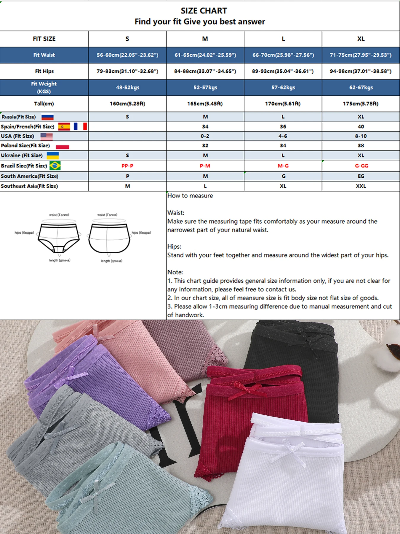 5PCS Women\'s Cotton Briefs Sexy Lace Underpant Hollow Brazilian Panties Comfortable Underwear Lingerie S-XL Solid Color Lingerie