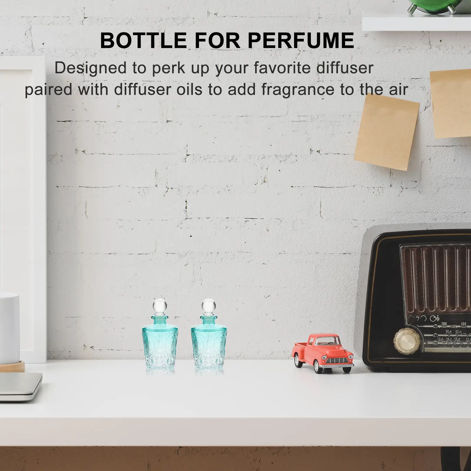 

2 шт. элегантных стеклянных флаконов для ароматов, идеального размера, многоразовые, для эфирных масел, диффузоров, хранения парфюмерии и ароматов