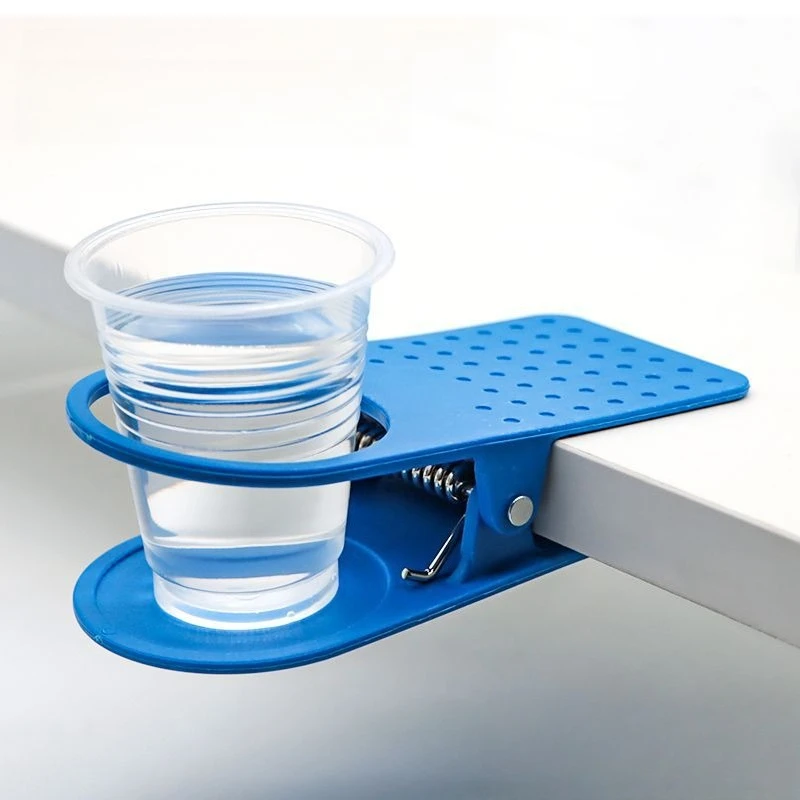 1pc Korean Style Creative Desk Side Cup Holder Space-saving Clip-on Water Cup Rack for Office Home Use