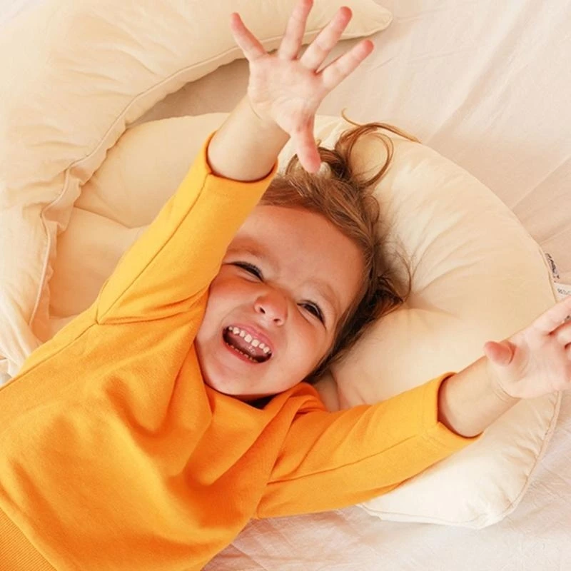 J15U وسادة جسم مريحة على شكل قمر للأطفال الصغار من القطن قابلة للتنفس وقابلة للغسل ونوم الطفل وسادة مهدئة قابلة للفصل #5