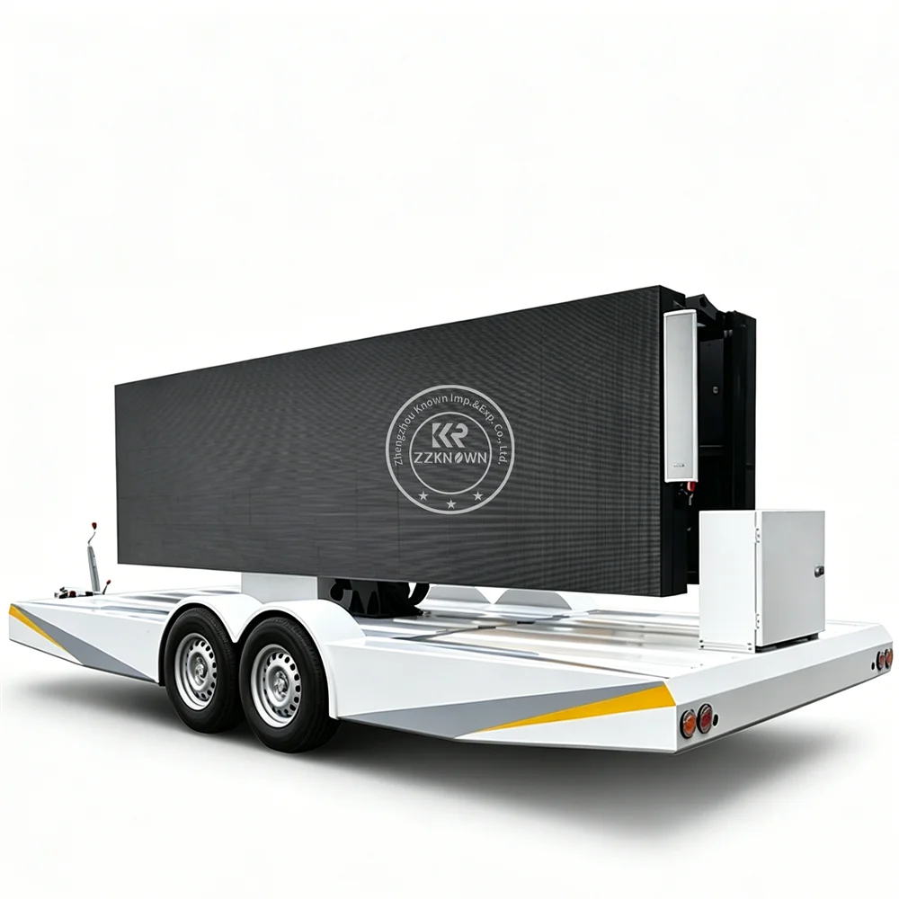 Portable Mobile LED Display Advertising Trailer Digital Signage Billboard Trailer For Commercial Outdoor Marketing Use