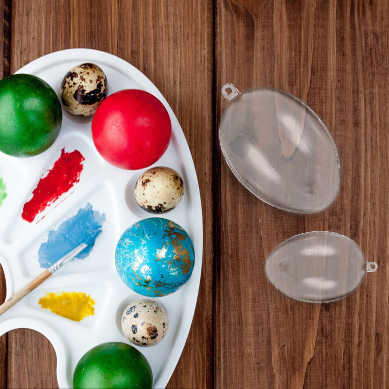 

10 Clear Egg Boxes Large Small Fillable Transparent Balls DIY Craft Decorations Hanging Ornaments Easter Festive Accessories