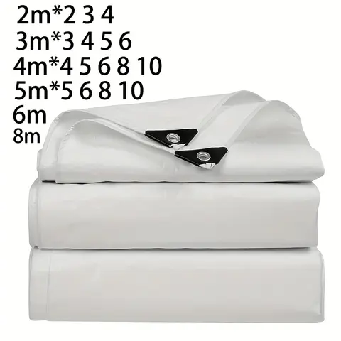 대형 타포린 흰색 자외선 차단 텐트 레인 커버 캐노피, 야외 쉐이드 돛, 방수 캠프 타프, 3x5, 6, 4x4, 8m x 8, 10, 12