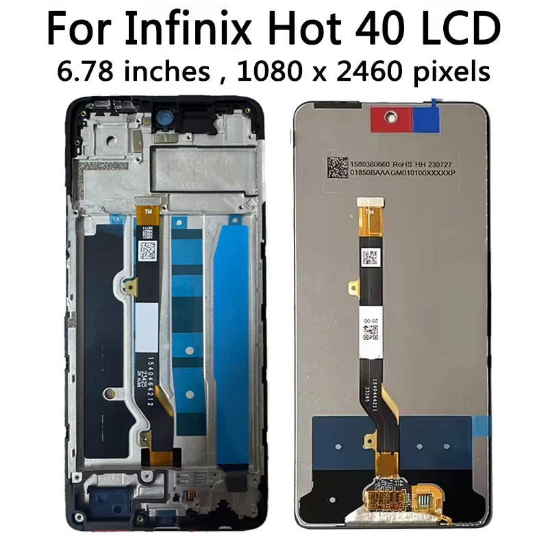 Jakość AAA dla Infinix Hot 40 X6836 wyświetlacz LCD ekran Digitizer Panel dotykowy dla ramka wyświetlacza Infinix Hot 40i X6528B — zdjęcie produktu 4