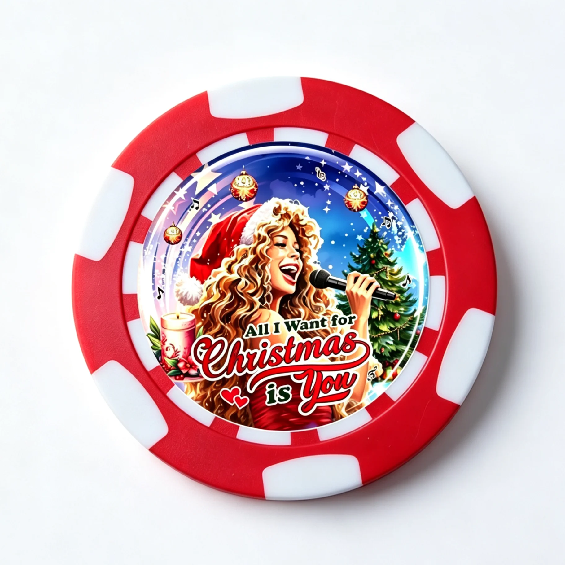 40mm Plastic ABS Ball Marker Coins Token UV Printing Gambling Game Custom LOGO Blank Club Golf Marker