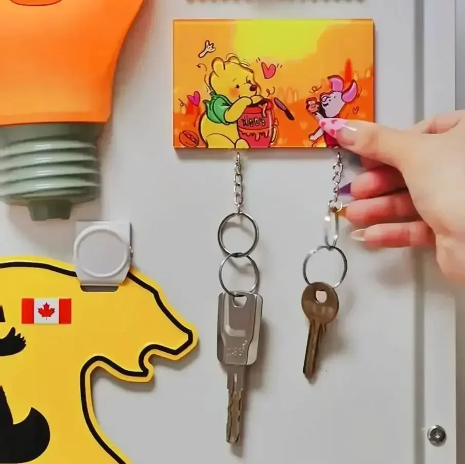 Porte-clé Disney TureMouse en acrylique, décoration de porte d'entrée de réfrigérateur, pendentif de dessin animé, prévention des pertes de clés, cintre