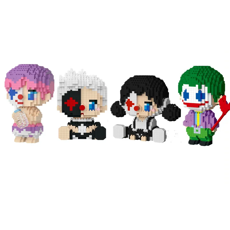 Idea Funny Cartoon Baby Figures Micro Diamond Building Block Clown Nanobricks Joker Construction Educational Toys For Kids Gifts