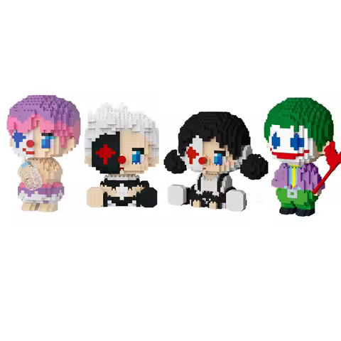 Idea Funny Cartoon Baby Figures Micro Diamond Building Block Clown Nanobricks Joker Construction Educational Toys For Kids Gifts