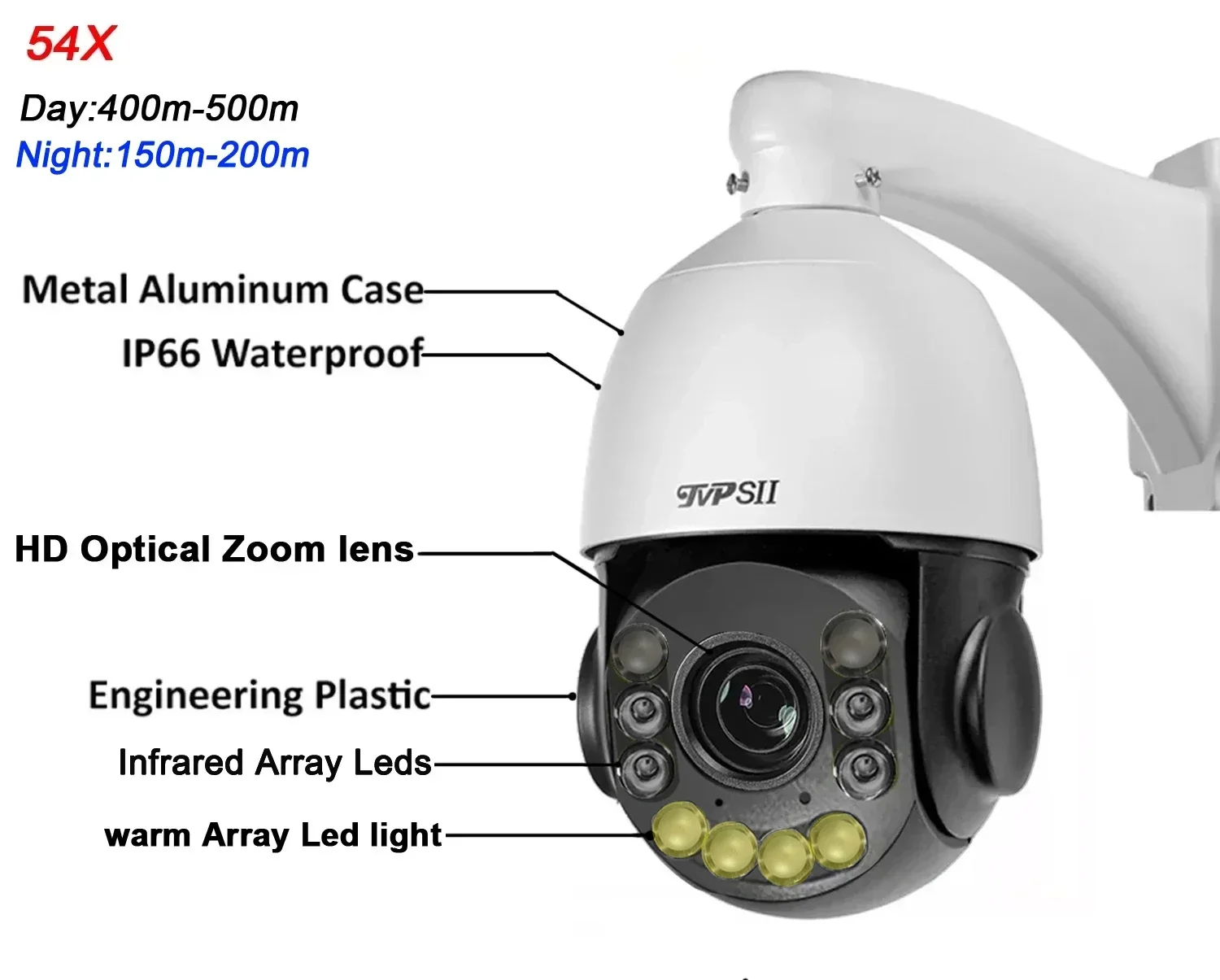 MAX.512G Metal Full Color 90X Optical Zoom Auto Tracking CamHi H.265+ 8MP 4K IMX415 Audio 360° Alarm WIFI PTZ IP Security Camera