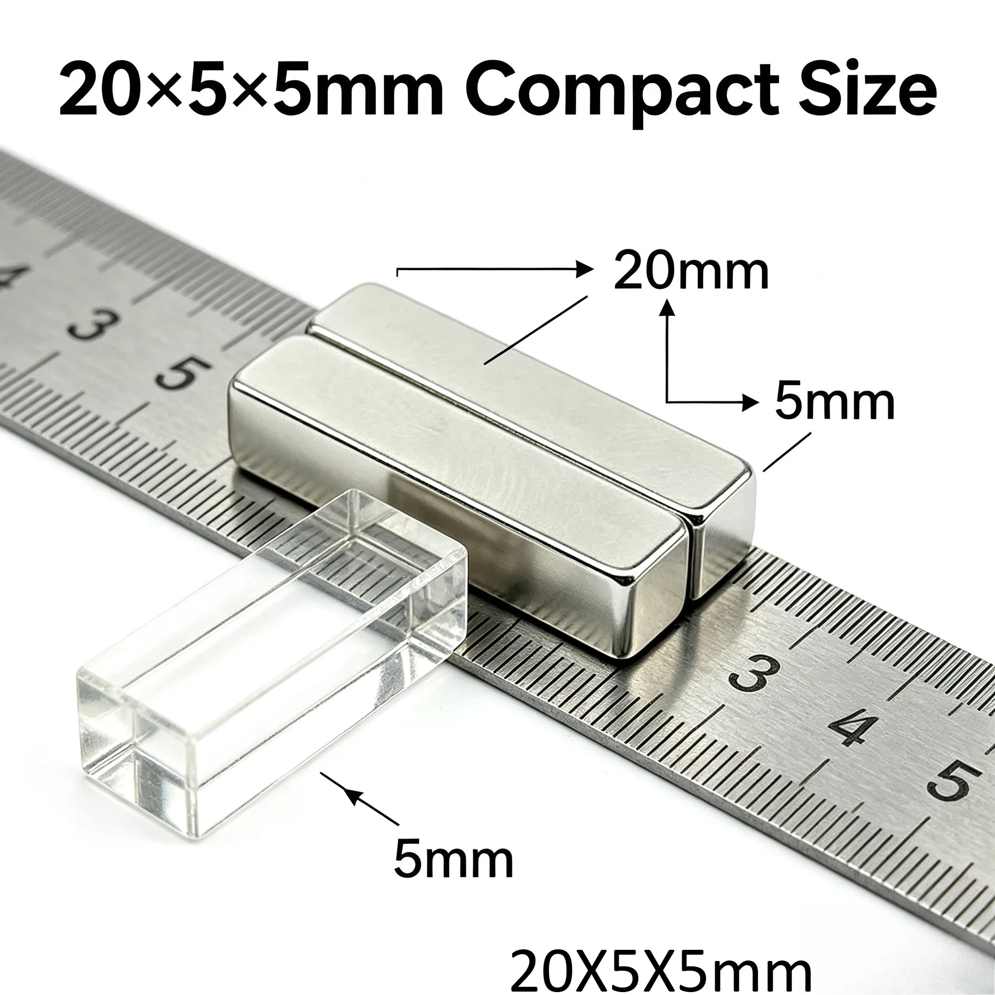 20x5x5mm Super Powerful Block Magnets N35 Neodymium Magnet Permanent NdFeB Magnetic For Industrial Model Repair DIY
