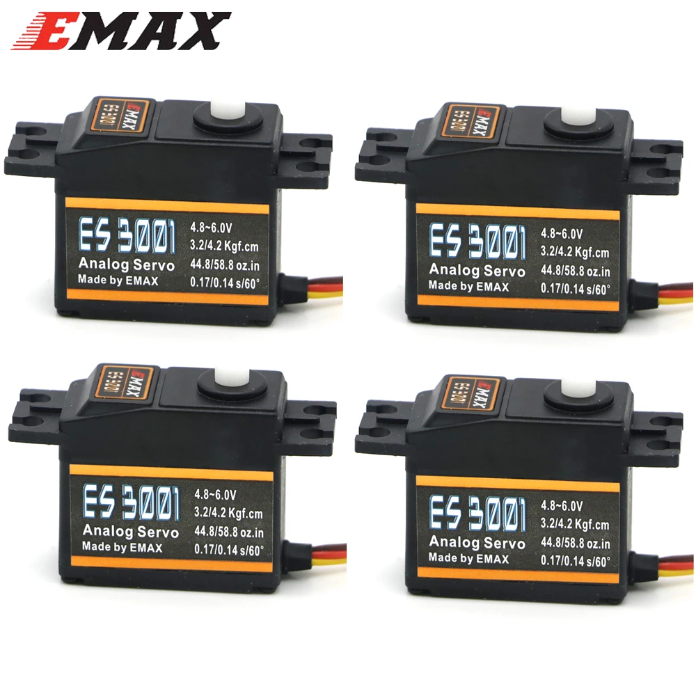 1/4PCS EMAX ES3001 4.8-6.0V 37g Plastic Gear Standard Analog Servo For RC Helicopter Boat Airplane DIY Parts view 4