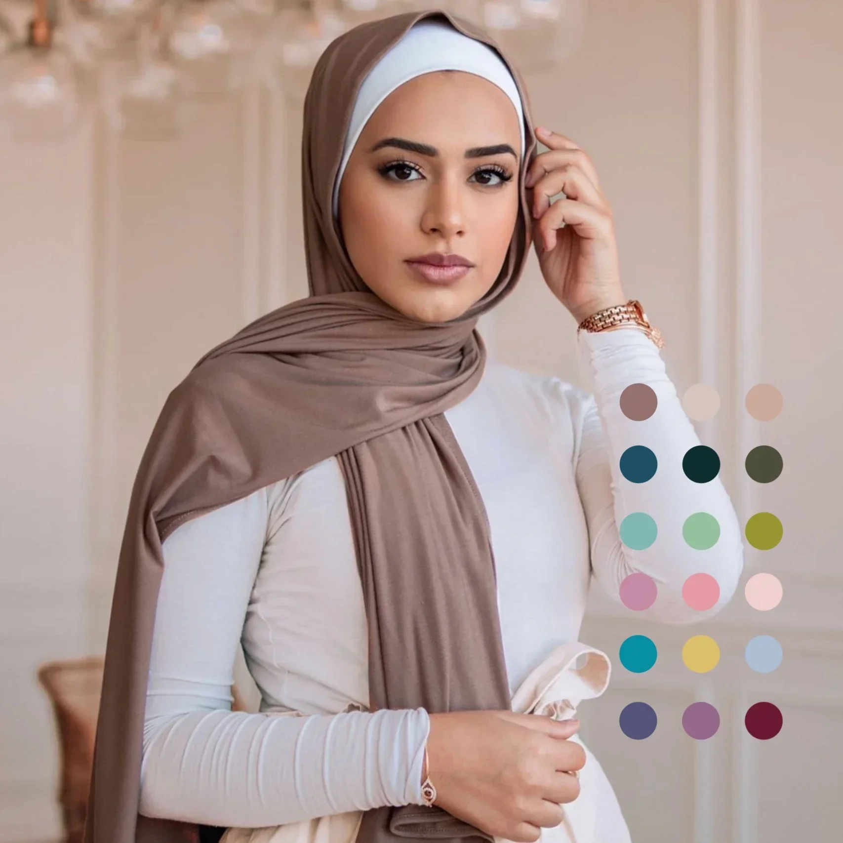 Elegant Solid Color Muslim Hijab For Women Premium Soft Cozy Chiffon Scarf Classic Versatile Shawl Or Head Wrap